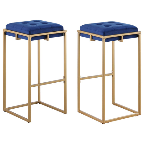 Coaster Nadia Upholstered Backless Bar Stool Blue (Set of 2)