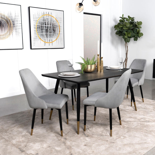 Coaster Zetta 5-piece Rectangular 60-inch Wood Dining Set Black