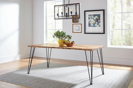 Coaster Sherman 71-inch Live Edge Dining Table Natural Acacia