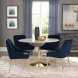 Coaster Kella 5-piece Round Marble Top Dining Set White and Gold