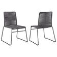Coaster Jerome Woven Rope Stackable Side Chair Charcoal (Set of 2)