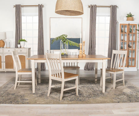 Coaster Kirby 5-piece Rectangular Dining Table Set Rustic Off White