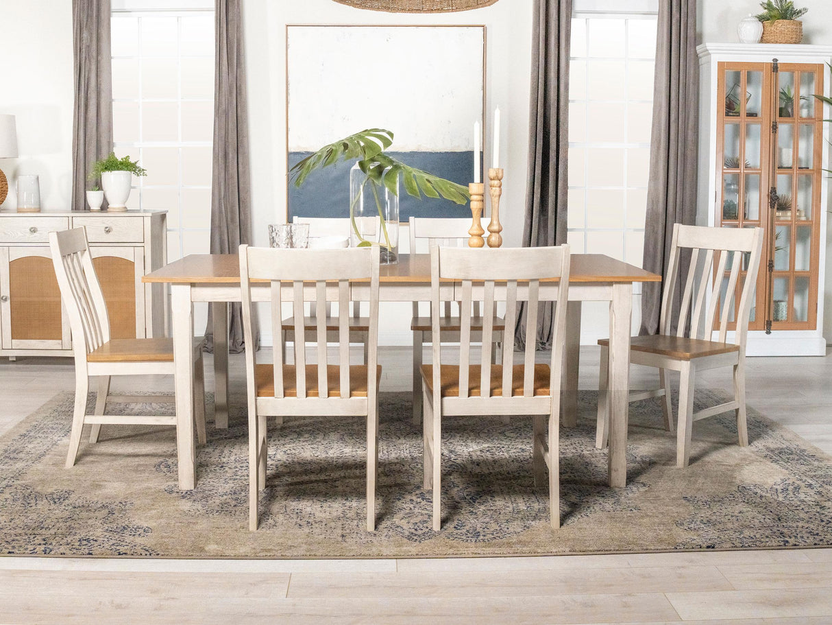 Coaster Kirby 7-piece Rectangular Dining Table Set Rustic Off White