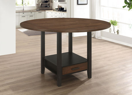 Coaster Sanford 60-inch Extension Leaf Counter Dining Table Espresso