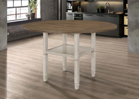 Coaster Sarasota 60-inch Extension Counter Dining Table Rustic Cream