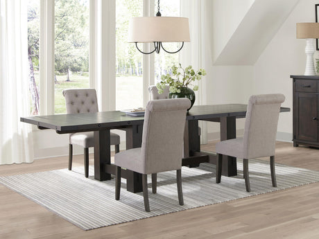 Coaster Calandra 5-piece Extension Leaf Dining Table Set Beige