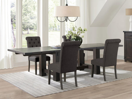 Coaster Calandra 5-piece Extension Leaf Dining Table Set Grey