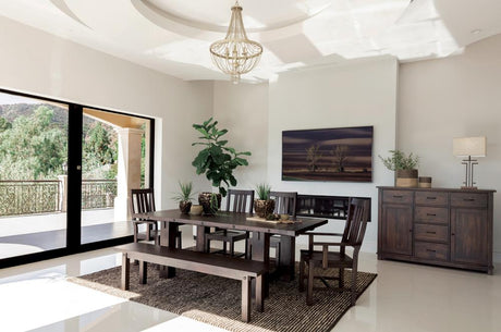 Coaster Calandra 5-piece Extension Leaf Dining Set Vintage Java
