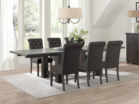 Coaster Calandra 7-piece Extension Leaf Dining Table Set Grey