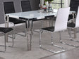 Coaster Pauline Rectangular 64-inch Glass Top Dining Table Chrome
