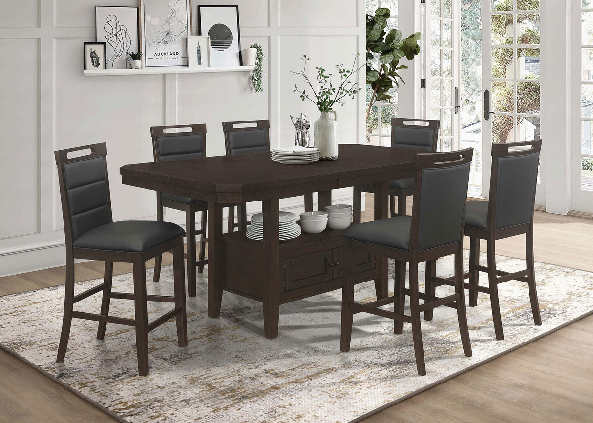 Coaster Prentiss 7-piece Butterfly Leaf Dining Table Set Cappuccino