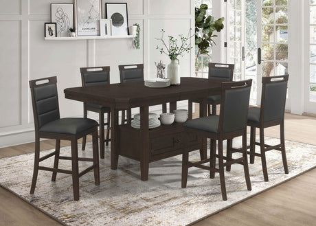 Coaster Prentiss 7-piece Butterfly Leaf Dining Table Set Cappuccino