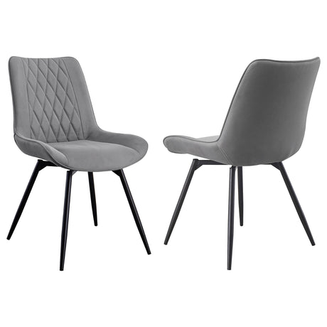 Coaster Diggs Upholstered Swivel Dining Side Chair Grey (Set of 2)
