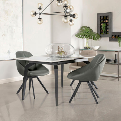 Coaster Mina Rectangular 65-inch Extension Dining Table Grey Ceramic