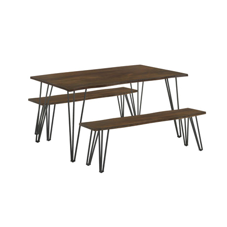 Coaster Topeka 3-piece Rectangular Dining Table Set Mango Cocoa