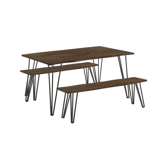 Coaster Topeka 3-piece Rectangular Dining Table Set Mango Cocoa