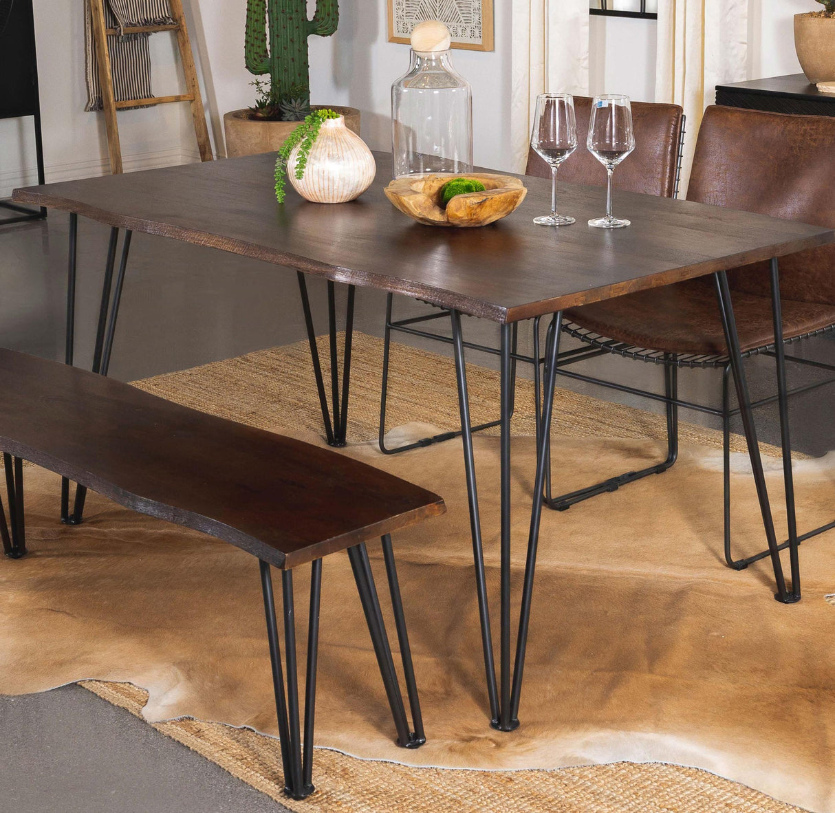 Coaster Topeka 60-inch Live Edge Dining Table Mango Cocoa
