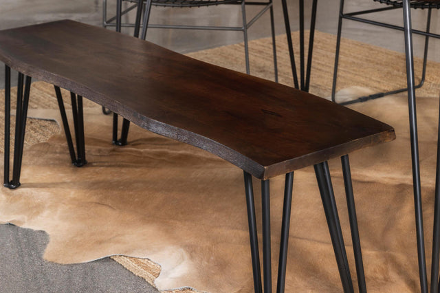 Coaster Topeka Live Edge Wood Dining Bench Mango Cocoa