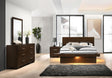 Coaster Jessica 4-piece Eastern King LED Bedroom Set Cappuccino