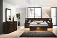 Coaster Jessica 5-piece Eastern King LED Bedroom Set Cappuccino