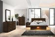 Coaster Jessica 5-piece Eastern King LED Bedroom Set Cappuccino