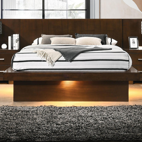 Coaster Jessica Wood Queen LED Panel Bed Cappuccino