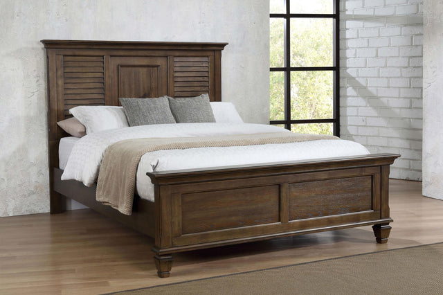 Coaster Franco Wood Eastern King Panel Bed Burnished Oak