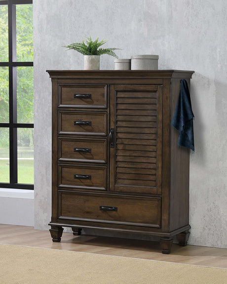 Coaster Franco 5-drawer Door Chest Burnished Oak