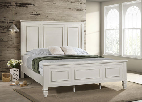 Coaster Sandy Beach 63-inch Eastern King Wood Panel Bed Cream White