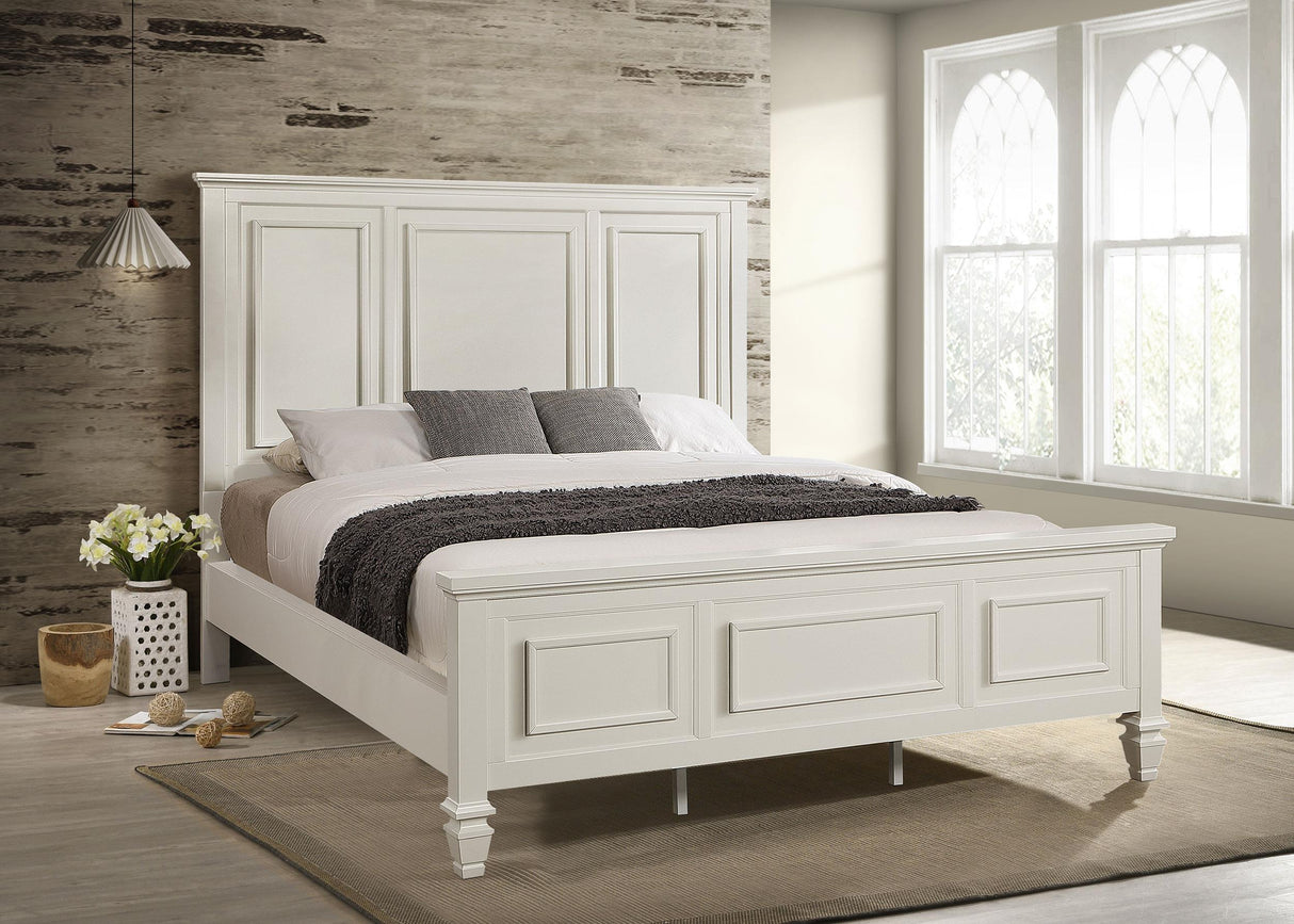 Coaster Sandy Beach 63-inch California King Panel Bed Cream White