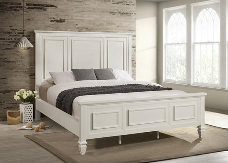 Coaster Sandy Beach 63-inch California King Panel Bed Cream White