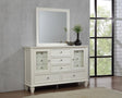 Coaster Sandy Beach 11-drawer Dresser with Mirror Cream White