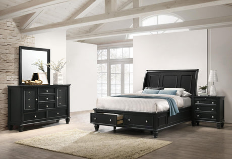 Coaster Sandy Beach 4-piece Eastern King Bedroom Set Black