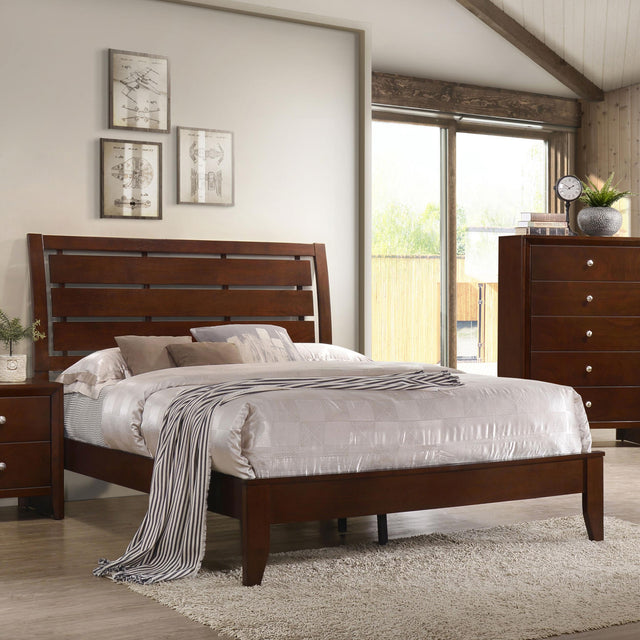 Coaster Serenity Wood Eastern King Panel Bed Rich Merlot