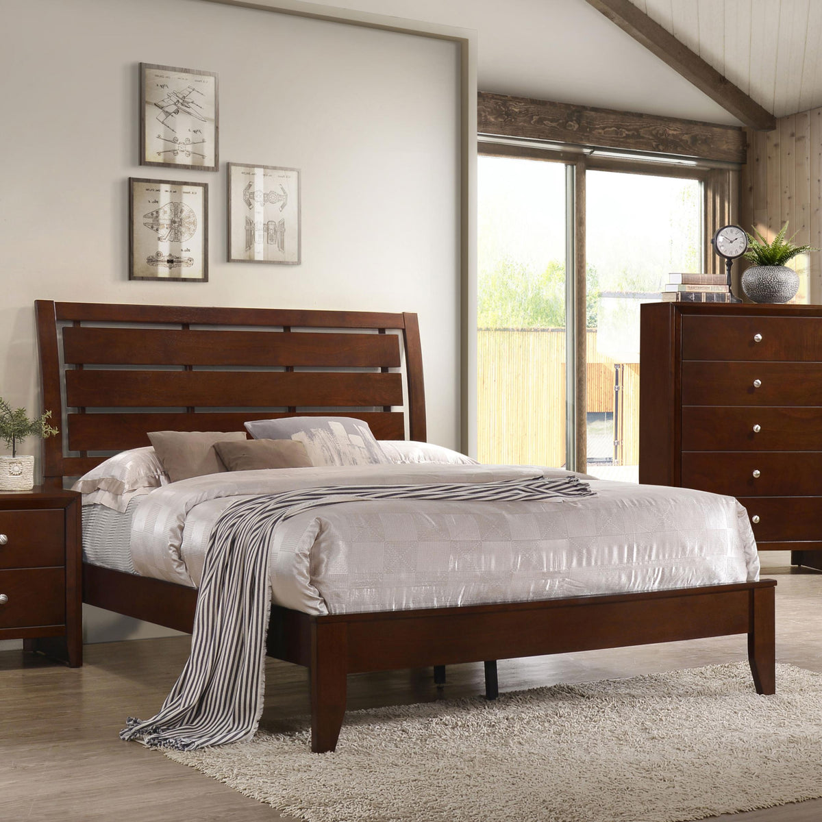 Coaster Serenity Wood Queen Panel Bed Rich Merlot