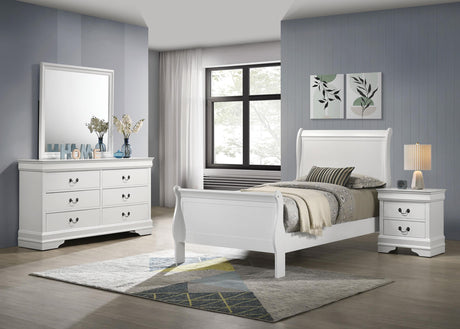 Coaster Louis Philippe 4-piece Twin Bedroom Set White
