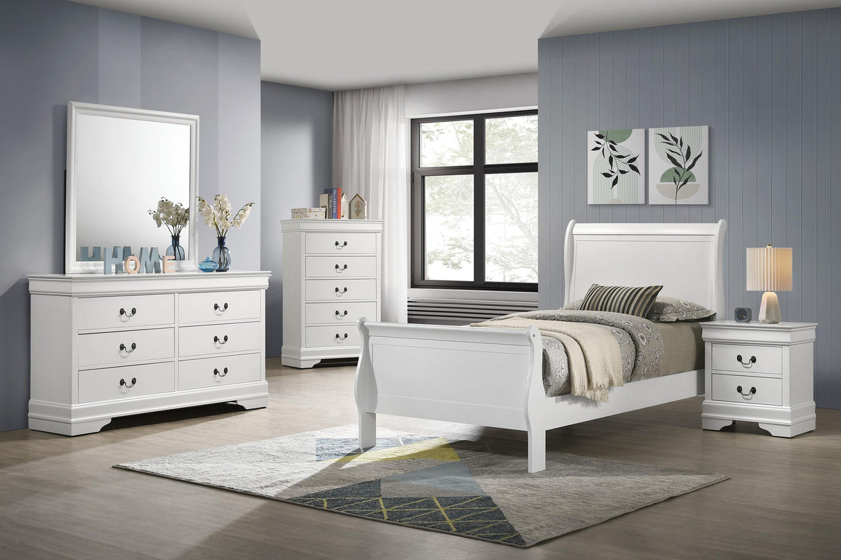 Coaster Louis Philippe 5-piece Twin Bedroom Set White