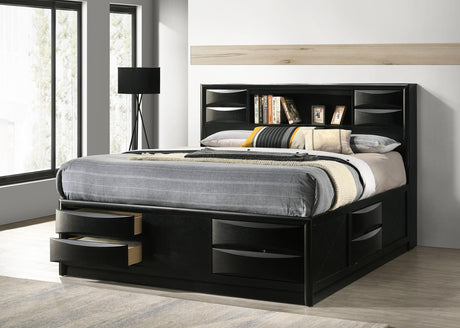 Coaster Briana Wood Eastern King Storage Bookcase Bed Black