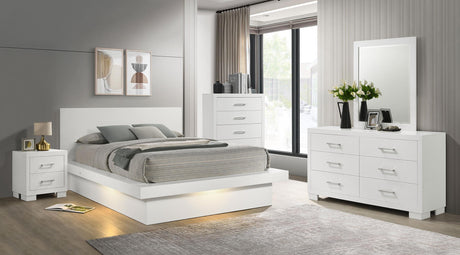 Coaster Jessica 5-piece Eastern King LED Bedroom Set Cream White