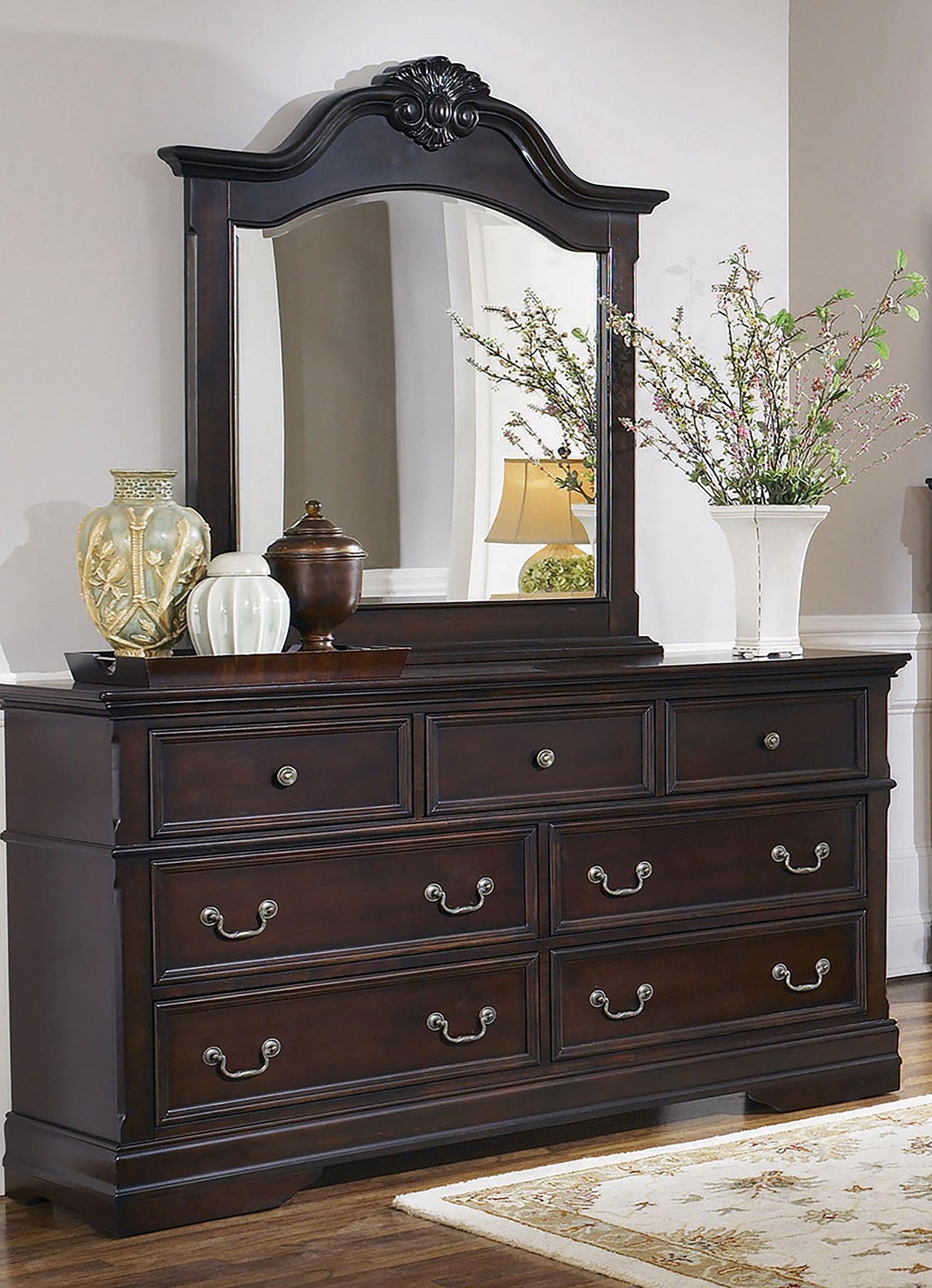 Coaster Cambridge 7-drawer Dresser with Mirror Cappuccino