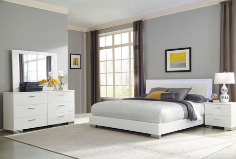 Coaster Felicity 4-piece California King Bedroom Set White Gloss