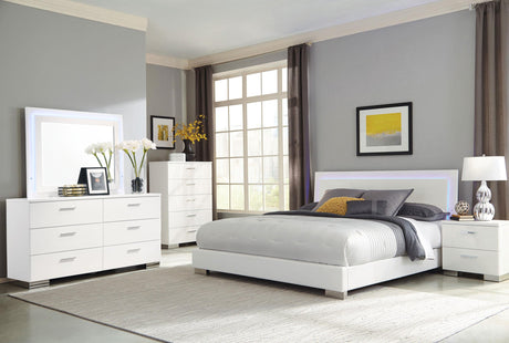 Coaster Felicity 5-piece California King Bedroom Set White Gloss