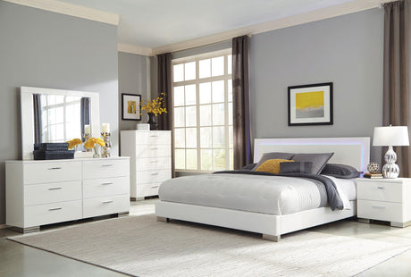 Coaster Felicity 5-piece California King Bedroom Set White Gloss
