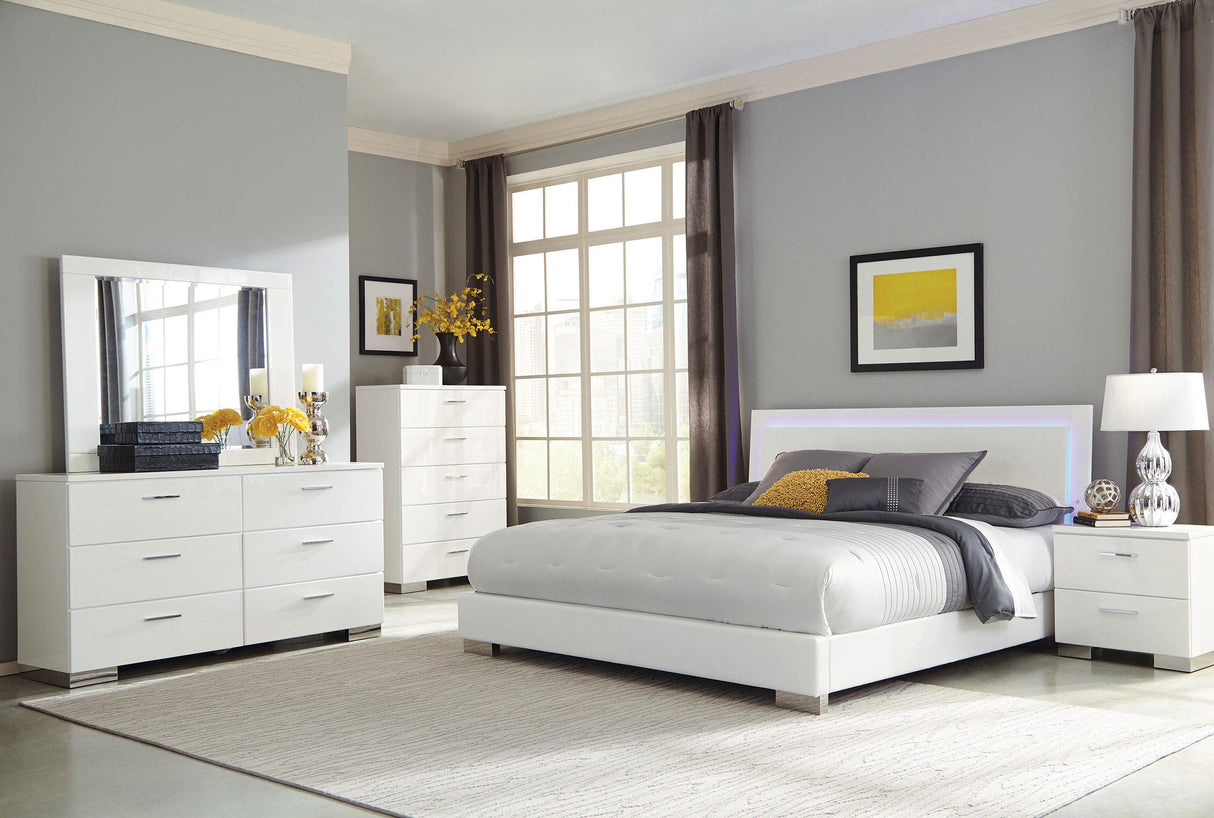 Coaster Felicity 6-piece California King Bedroom Set White Gloss