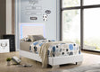 Coaster Felicity Wood Twin LED Panel Bed White High Gloss