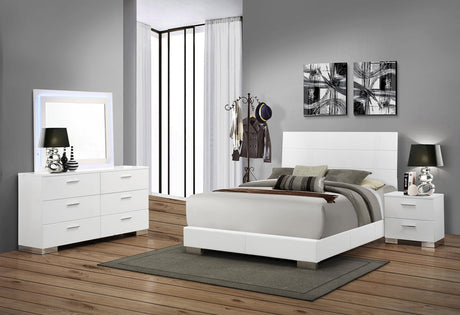 Coaster Felicity 4-piece California King Bedroom Set White Gloss