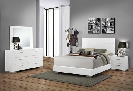 Coaster Felicity 4-piece California King Bedroom Set White Gloss