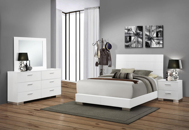 Coaster Felicity 4-piece California King Bedroom Set White Gloss