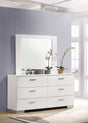 Coaster Felicity 6-drawer Wood Dresser with Mirror White High Gloss