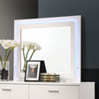 Coaster Felicity Wood LED Dresser Mirror White High Gloss